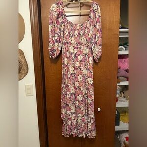 Elegant Floral Long Sleeve Dress